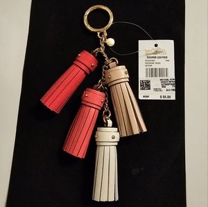 Michael Kors Leather Mini Tassel Key Chain Bag Charm